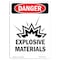 Signmission Safety Sign, OSHA Danger, 14" Height, Explosive Materials, Portrait OS-DS-D-1014-V-1210 - alternate 1